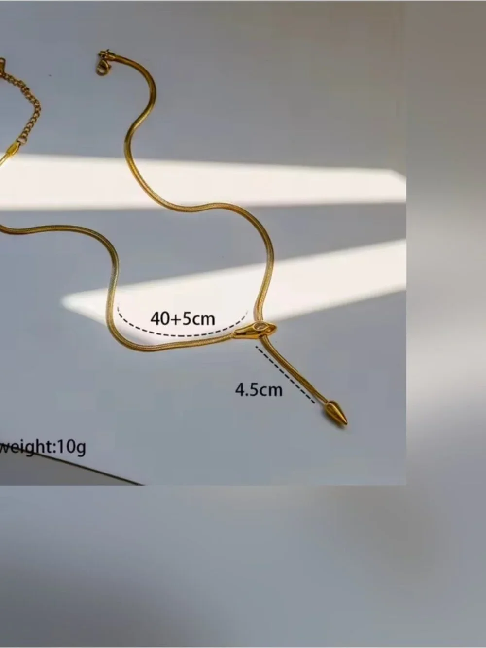 Gold Snake Y-Lariat Necklace